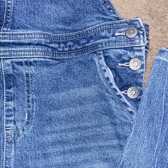 Cat & Jack Blue Stretch Denim Overalls - Picture 5 of 6